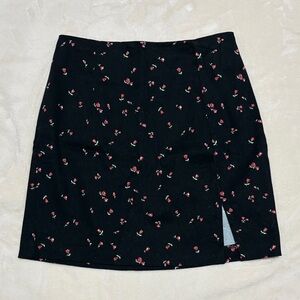 Love on a Hanger Black Floral Mini Skirt